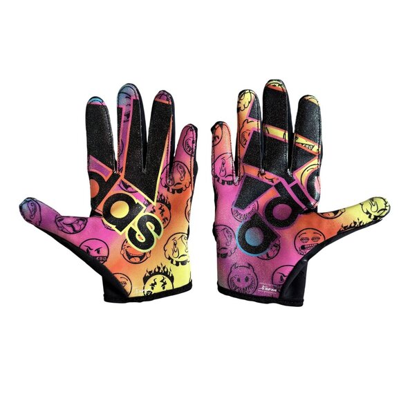 Adidas Adizero Football Gloves Multi-Color Player ID SFIA Certified - Picture 1 of 6